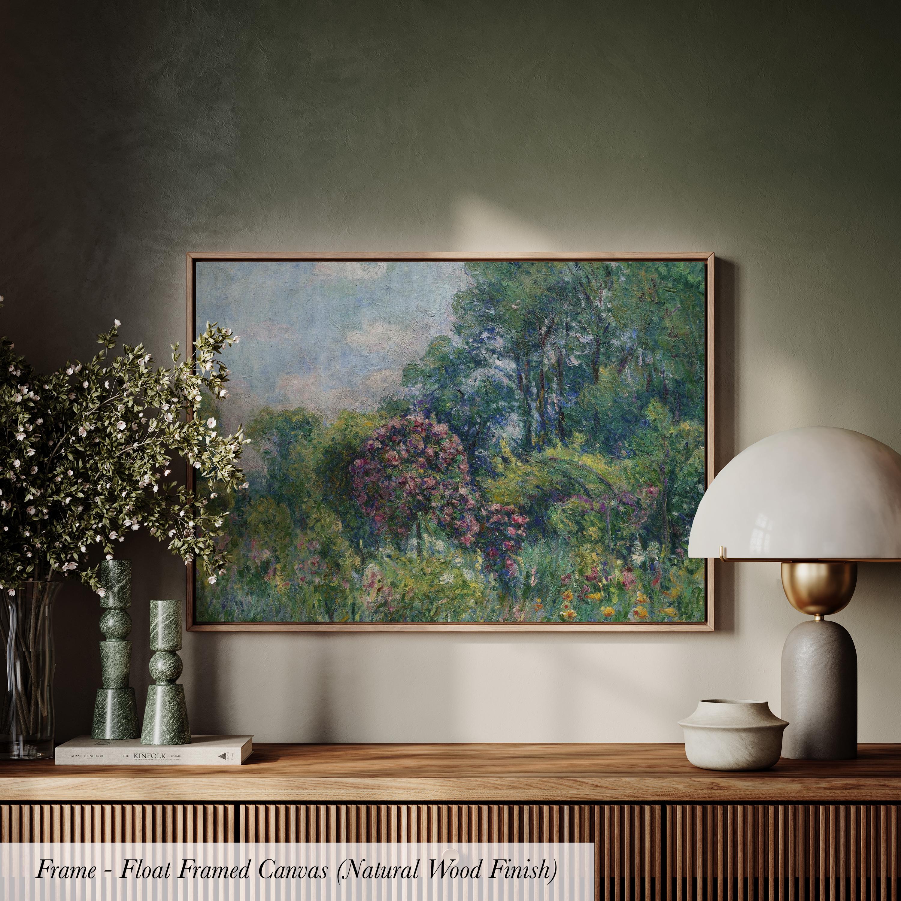 Monet Garden Cotton Float Frame Canvas Art Print | 2215