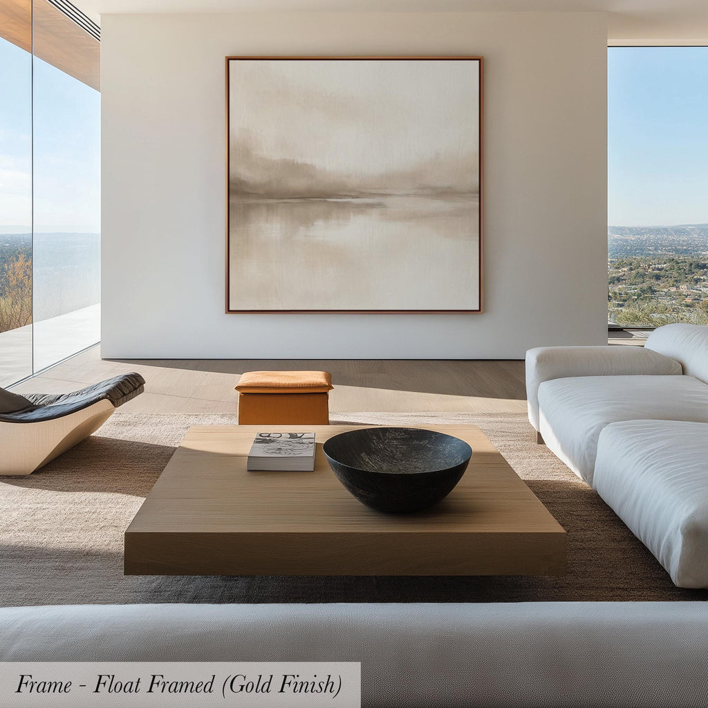 Aura Neutral Abstract Square Wall Art | 1825