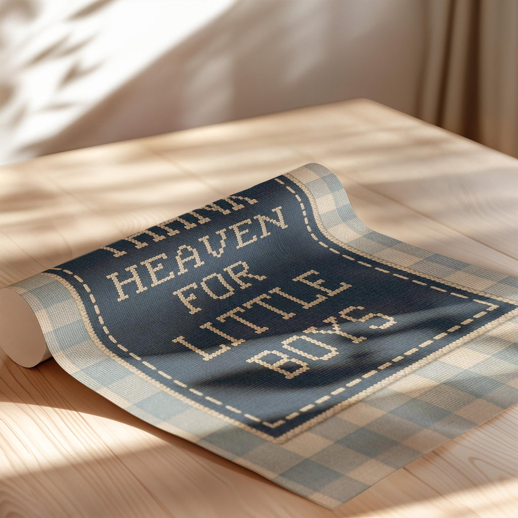 Thank Heaven For Little Boys Embroidery Print | 2238