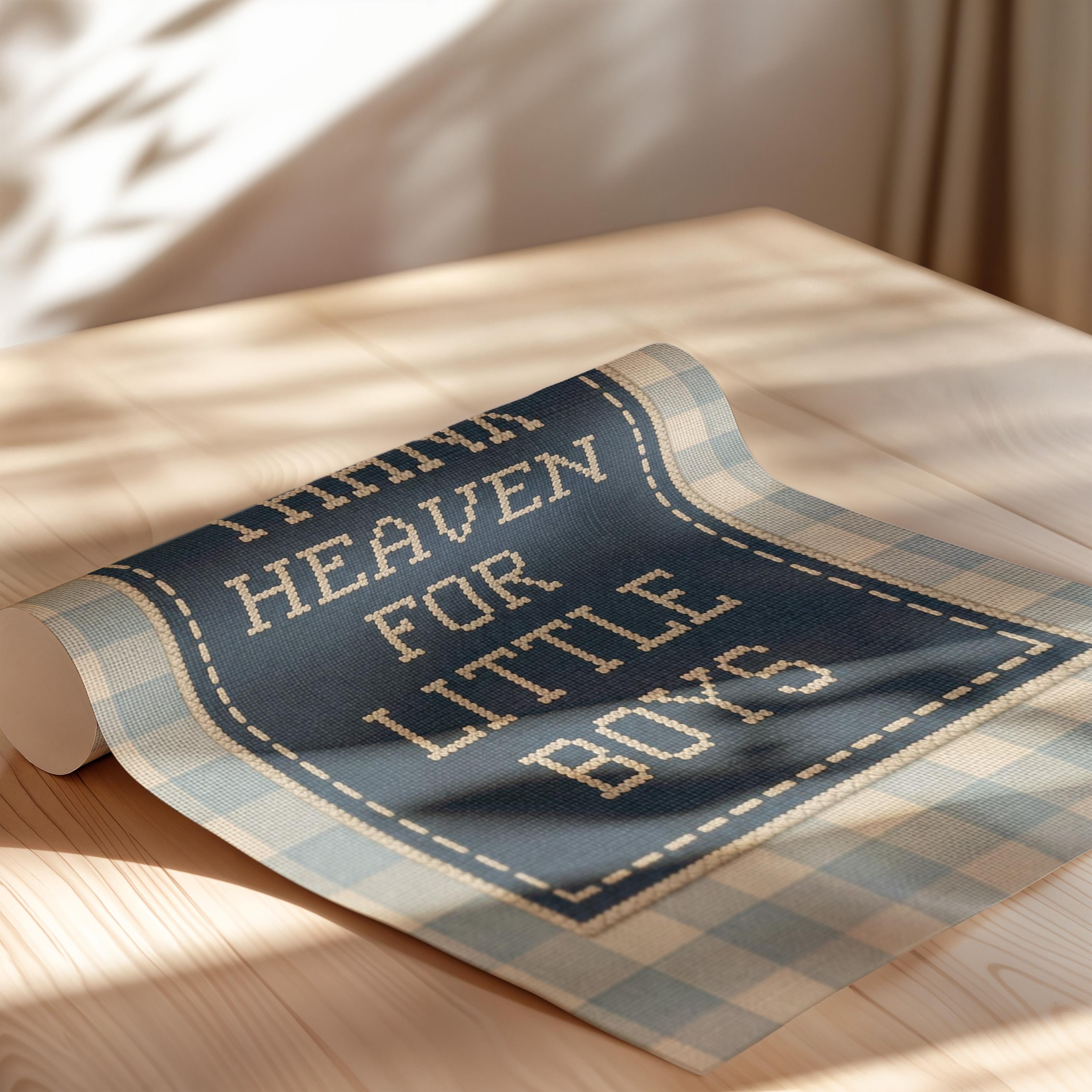 Thank Heaven For Little Boys Embroidery Print | 2238