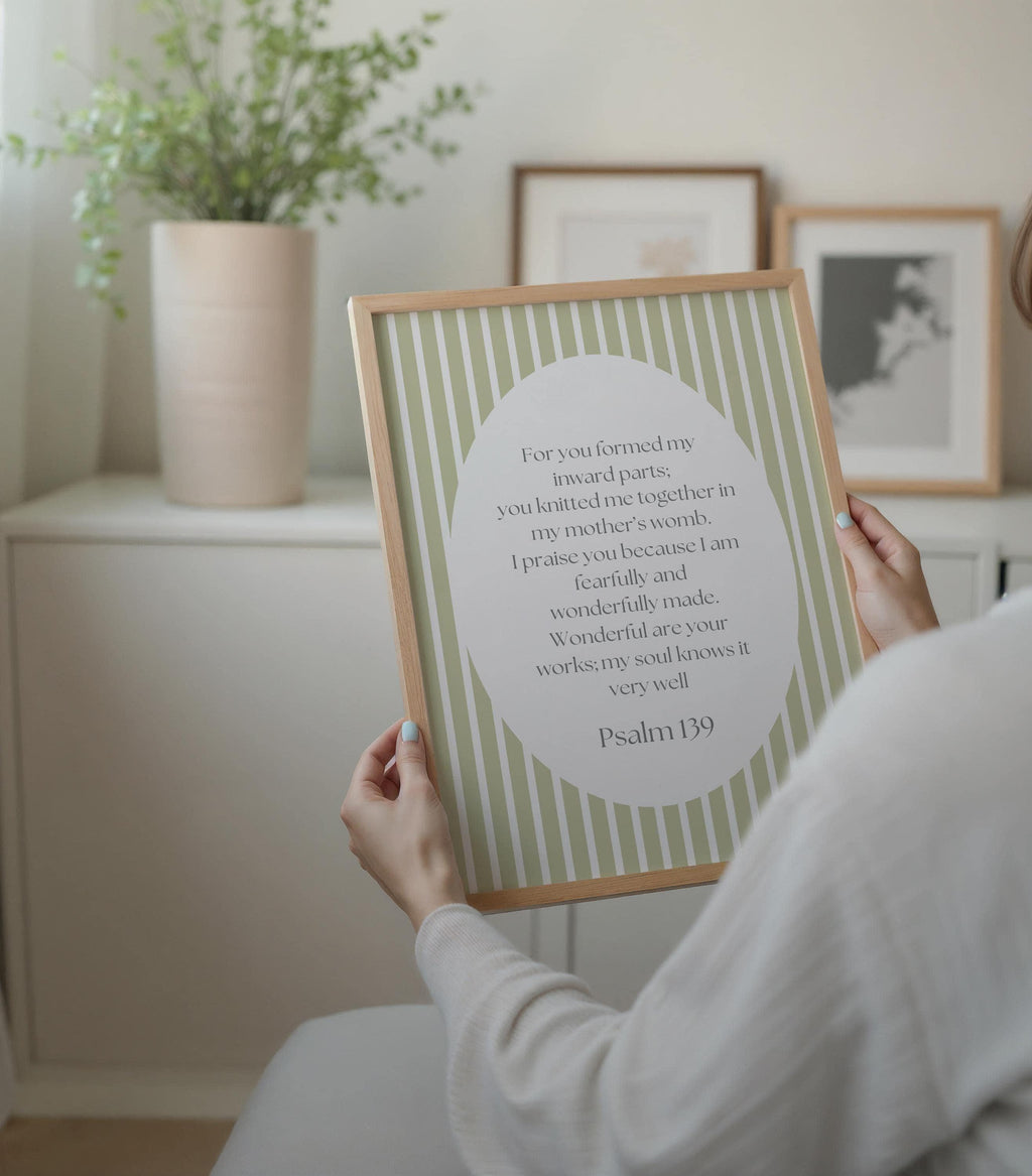 Psalm 139 Vintage Nursery Print, vintage Bible Verse, nursery decoration bible verse, christian nursery wallart, Christianity nursery decor