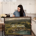 Vintage Coastal Scene Wedding Name Framed Painting | 2159