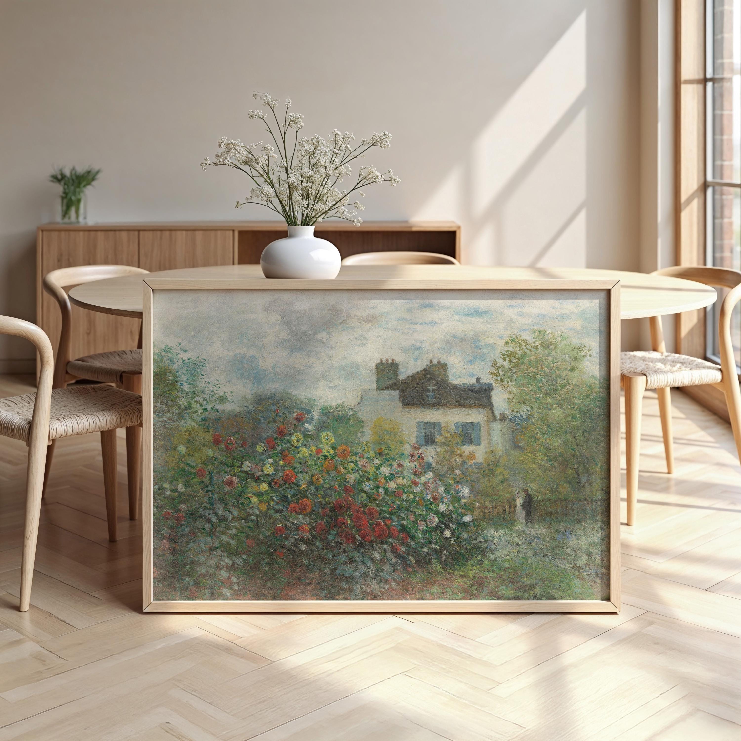 Monet Garden Cotton Float Frame Canvas Art Print | 2216