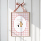Classic Pooh Nursery Quotes Pink Gingham | 1874