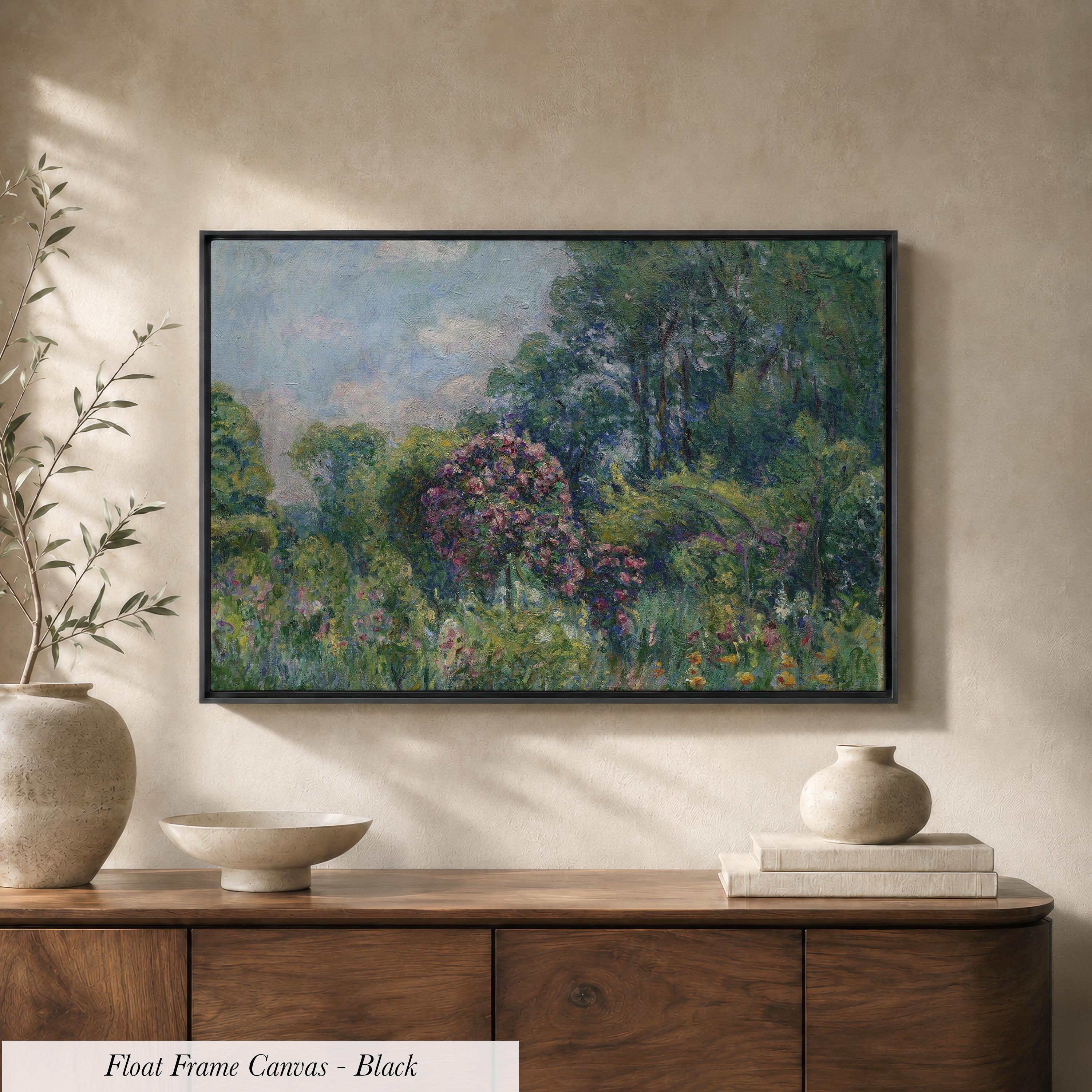 Monet Garden Cotton Float Frame Canvas Art Print | 2215