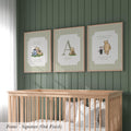 Personalized Name Classic Storybook Quote Nursery Art Vintage Sage Green Striped ∙ 2325