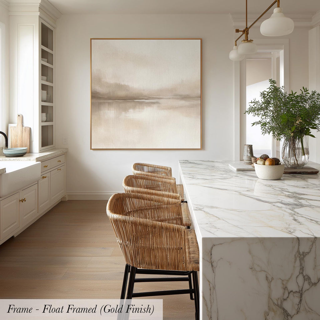 Aura Neutral Abstract Square Wall Art | 1825