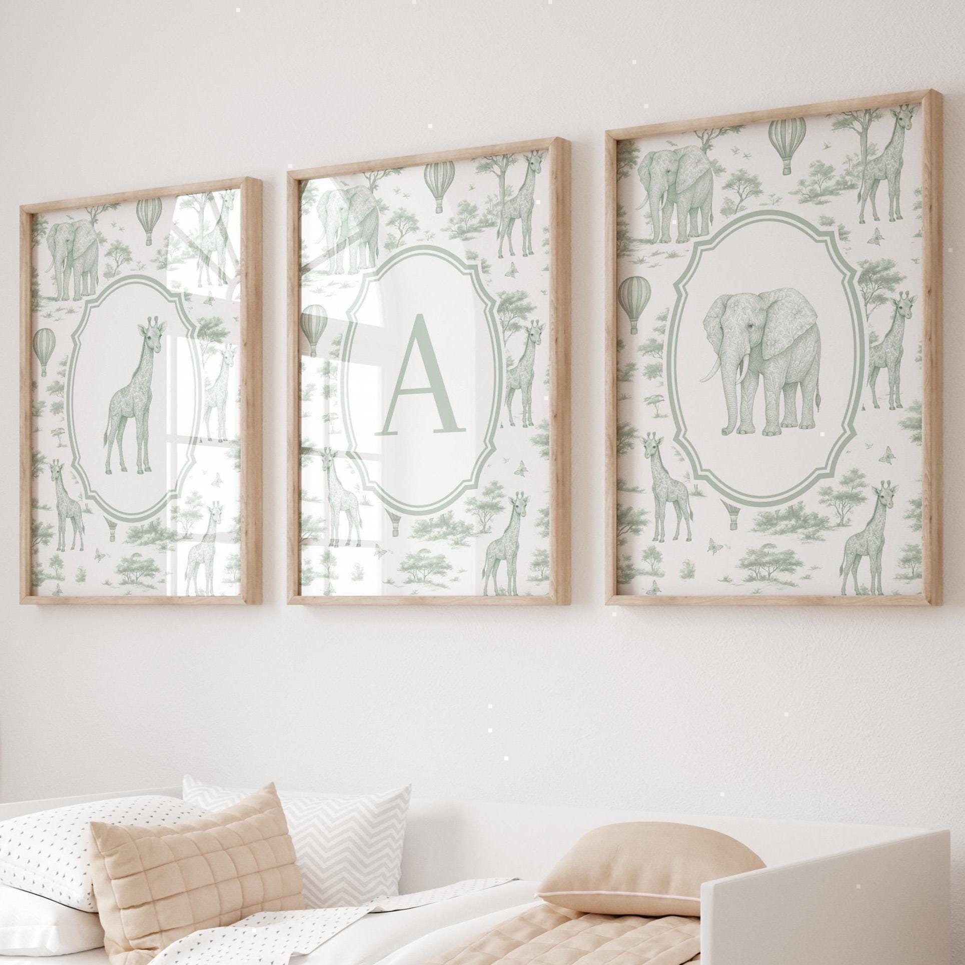 Green Chinoiserie Toile de Jouy Animals Print | 1869