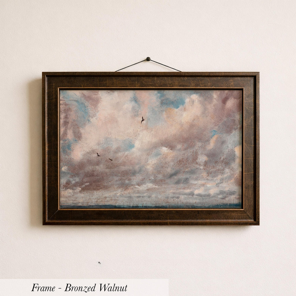 Vintage Pink Cloud Sky Landscape Art Print | 2126