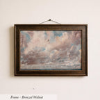 Vintage Pink Cloud Sky Landscape Art Print | 2126