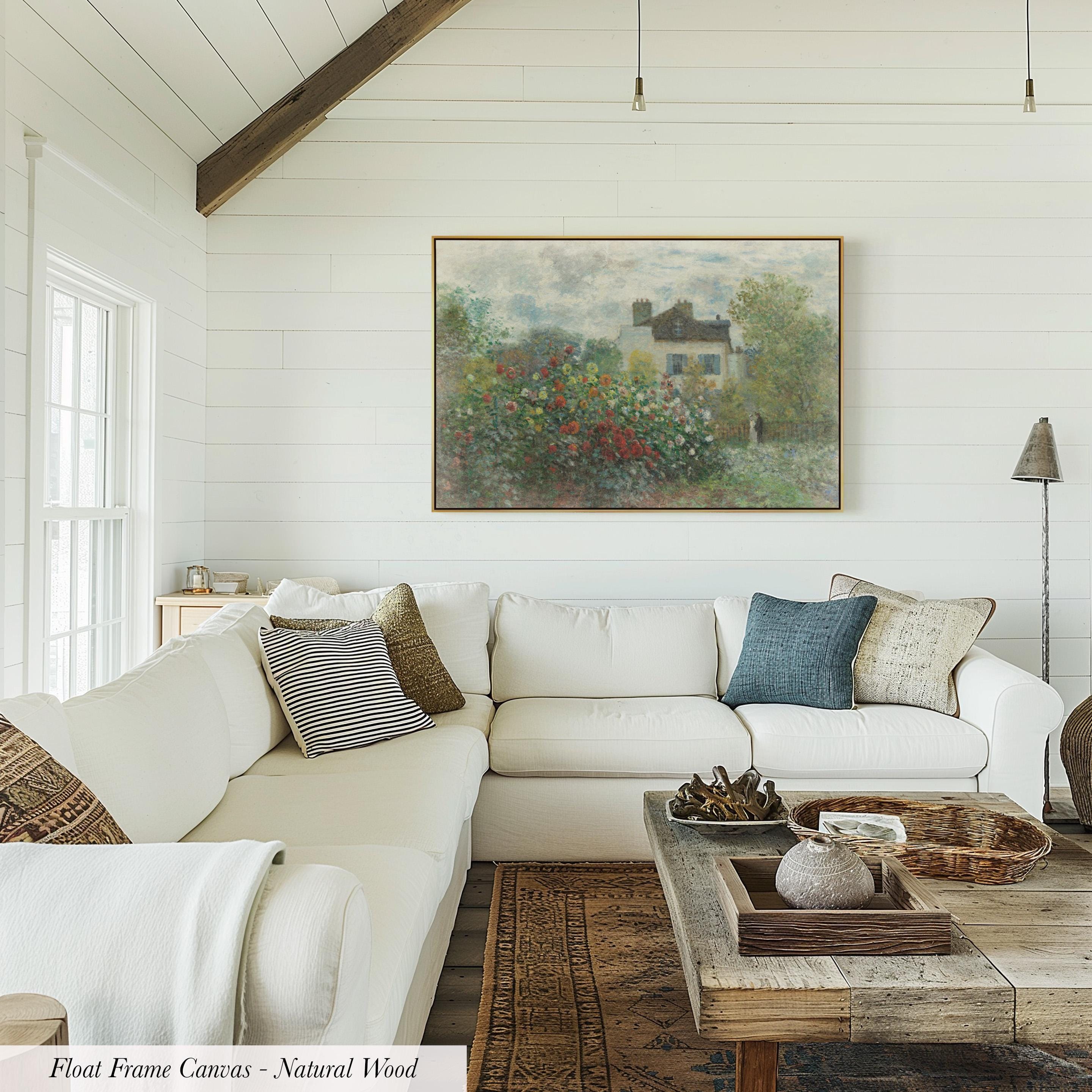 Monet Garden Cotton Float Frame Canvas Art Print | 2216