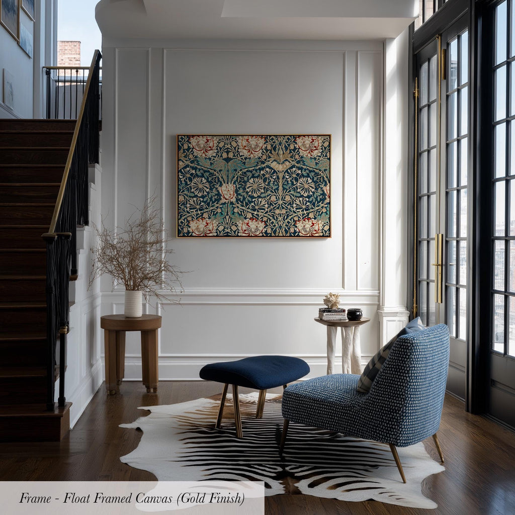 Botanical Wall Art William Morris Cotton Float Frame Canvas Art Print | 2213