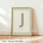 Personalized Name Initial Nursery Sports Wall Art ∙ 1995