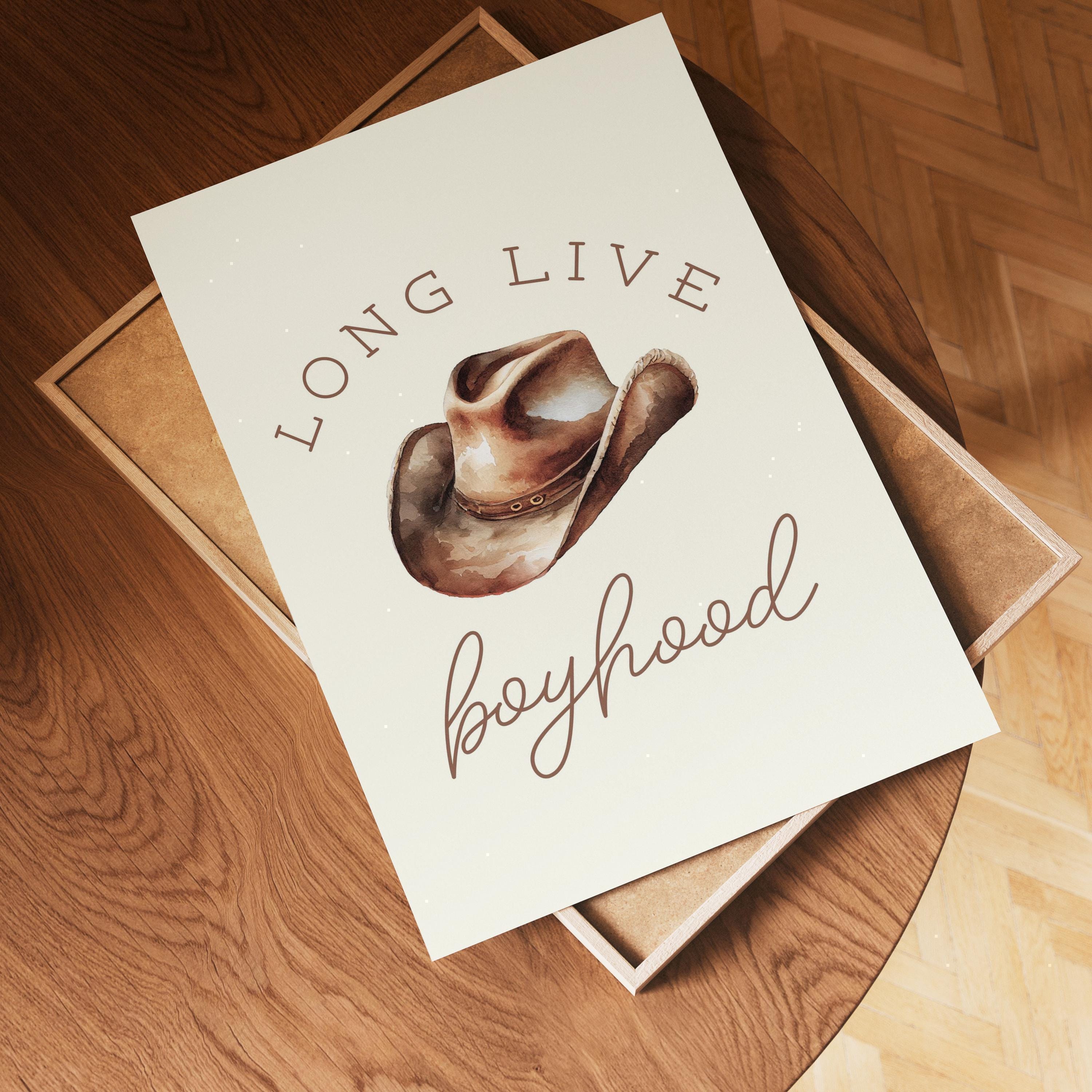 Long Live Boyhood Watercolor Cowboy Print | 1333