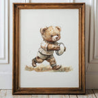 Sports Vintage Teddy Bear Rugby Print | 1232